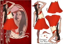 Red Polka Dot Girl Fashion Reflections Decoupage
