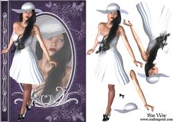 Classy Lady in White Fashion Reflections Decoupage