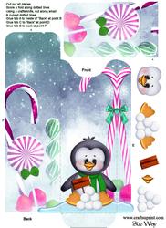 Christmas Candy Penguin Cutlery Wrap