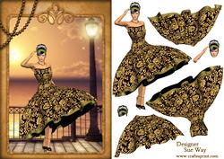 1950's Lady Vintage Promenade Decoupage