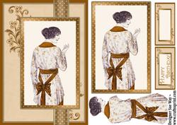 Portrait of a Lady in Bronze Ribbon Topper Card Front