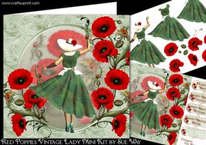 Red Poppies Vintage Lady Mini Kit