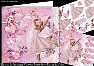 Hearts and Flowers Vintage Lady Mini Kit