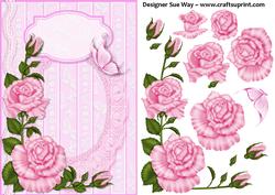 Say It with Flowers Pink Rose Card Front