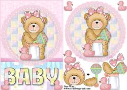 Cuddle Baby Bear Card Front and Decoupage