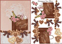 Chez Chocolate Card Front and Decoupage