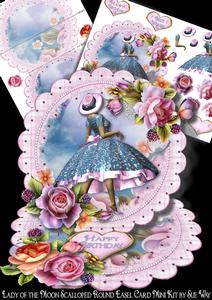1950's Lady of the Lake Scalloped Round Easel Card Mini Kit