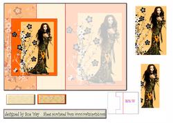 Oriental Dream Girl ~ Fold Back Card