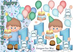 Boys 1st Birthday Over the Edge and Decoupage
