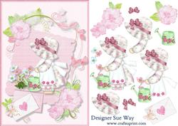 Pretty Little Garden Lady Card Front and Decoupage