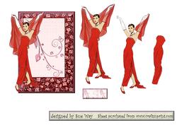 Lady in Red Decoupage