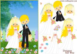 Wedding in a Flower Meadow Decoupage
