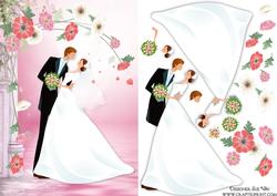 Kiss the Bride Card Front and Decoupage