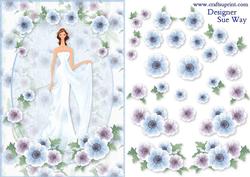Delicate Anemone Flowers Card Front and Decoupage