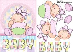 Sweet Baby Girl Card Front and Decoupage
