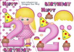 Girls 2nd Birthday Over the Edge and Decoupage
