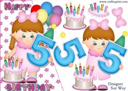 Girls 5th Birthday Over the Edge and Decoupage