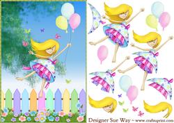 Birthday Butterflies and Balloons Card Front and Decoupage
