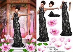 Oriental Diva Card Front and Decoupage