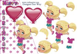 Happy Birthday Girl Over the Edge and Decoupage