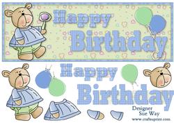 Happy Birthday Boy Bear Word Dl Topper