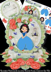 Bluebird Princess Scalloped Round Easel Card