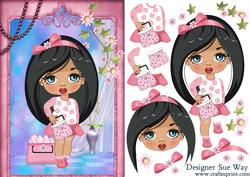Young Fashionista in the Pink! Goes Shopping Dark Hair