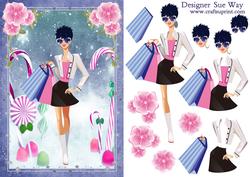 Fashionista! Christmas Candy Card Front and Decoupage