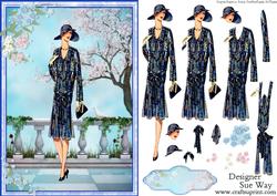 1920's Country Walk Fashion Show Card Front and Decoupage