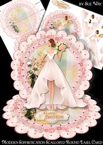 Modern Sophistication Scalloped Round Easel Card
