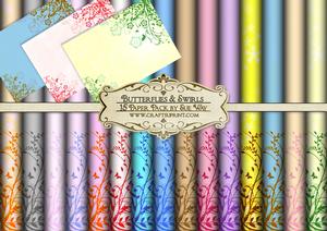 Butterflies and Swirls 15 Backing Paper Kit