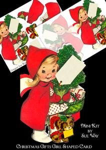 Christmas Gifts Girl Shaped Card Mini Kit