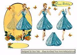 Elegant 50's Lady Decoupage