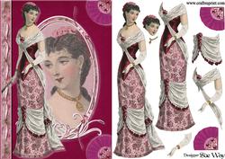Victorian Lady in Pink Fashion Reflections