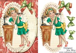 1920's Telephone Chatter Flapper Quick Card