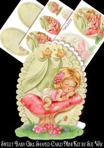 Sweet Baby Girl Shaped Card Mini Kit