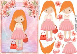 Teen Fashionista! Sweet Sandie Card Front and Decoupage