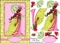 Queen of Hearts Card Front and Decoupage