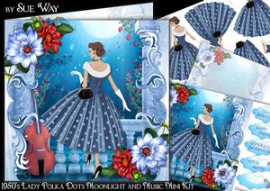 1950's Lady Polka Dots Moonlight and Music Mini Kit
