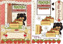 Fresh Strawberries Card Front and Decoupage