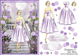 1950's Lady Lilac Evening Dress Fashion Show