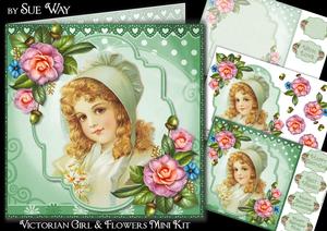 Victorian Girl and Flowers Mini Kit