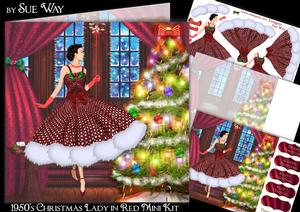 1950's Christmas Lady in Red Mini Kit
