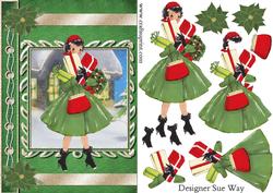 Retro Lady Christmas Shopping Book Cover