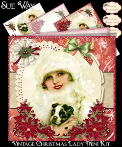 Vintage Christmas Lady Mini Kit