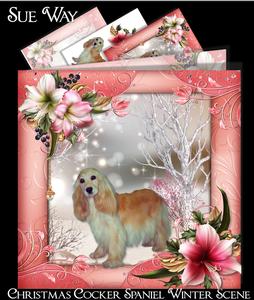 Christmas Cocker Spaniel Winter Scene Mini Kit