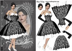 Chic Black and White Fashion Reflections Decoupage