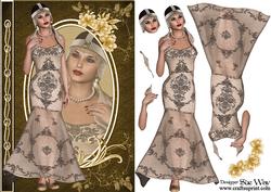 Jewelled Flapper Fashion Reflections Decoupage