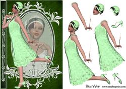 1920's Flapper Fashion Reflections Decoupage