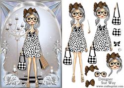 Archway Girls! Shopping in Black and White Decoupage